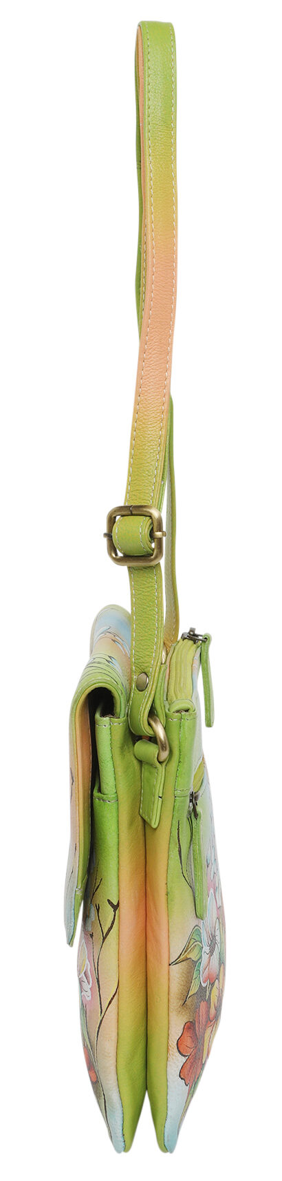 Ladies Leather Shoulder/Cross Body, Hand painted - New Arrivals 3196 Floral Field