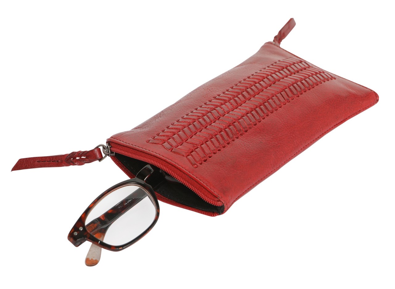 Leather Optical/Phone Case 5977VT Weave - Grass