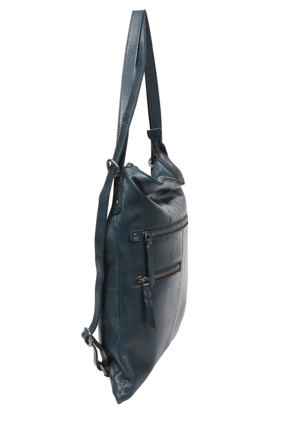 Leather Hobo/Shoulder/Backpack 6314 Midnight