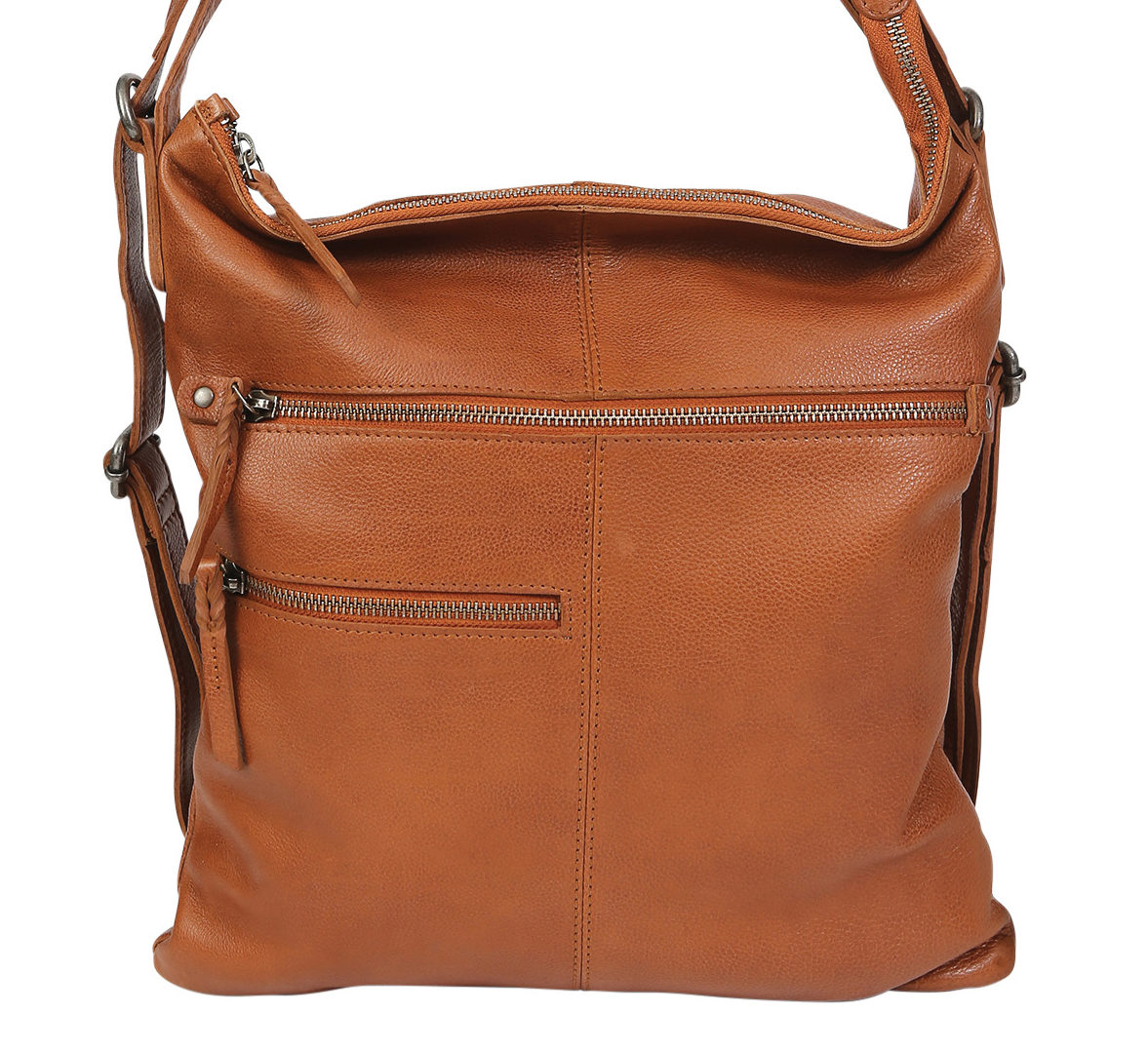 Leather Hobo/Shoulder/Backpack 6314 Black