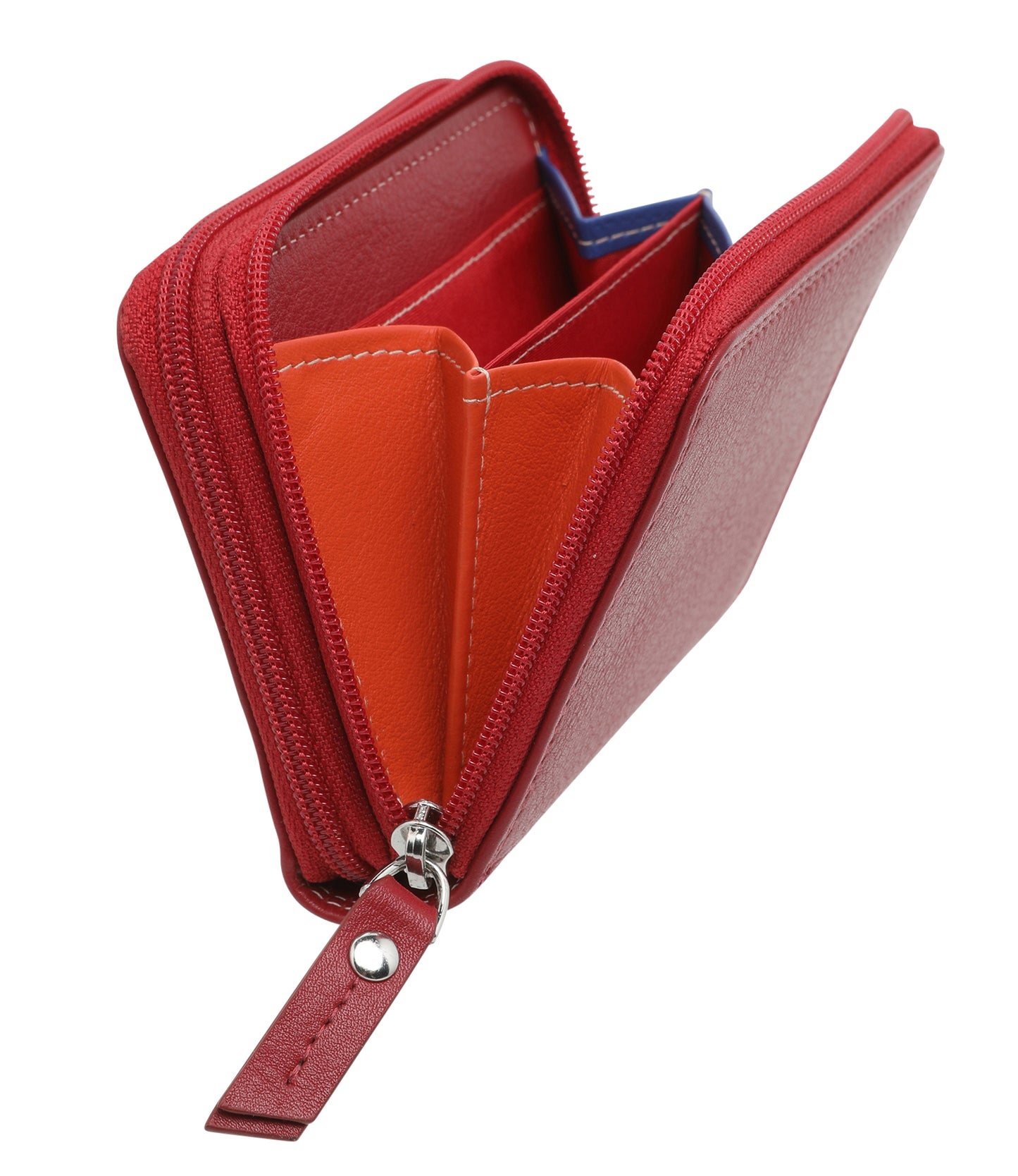Leather Red & Multi Coloured Wallet 7326