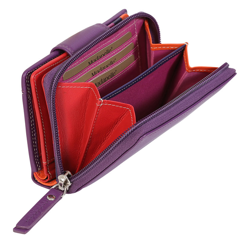Leather 2018 Winter Purple & Multi Coloured Wallet 7332PMU
