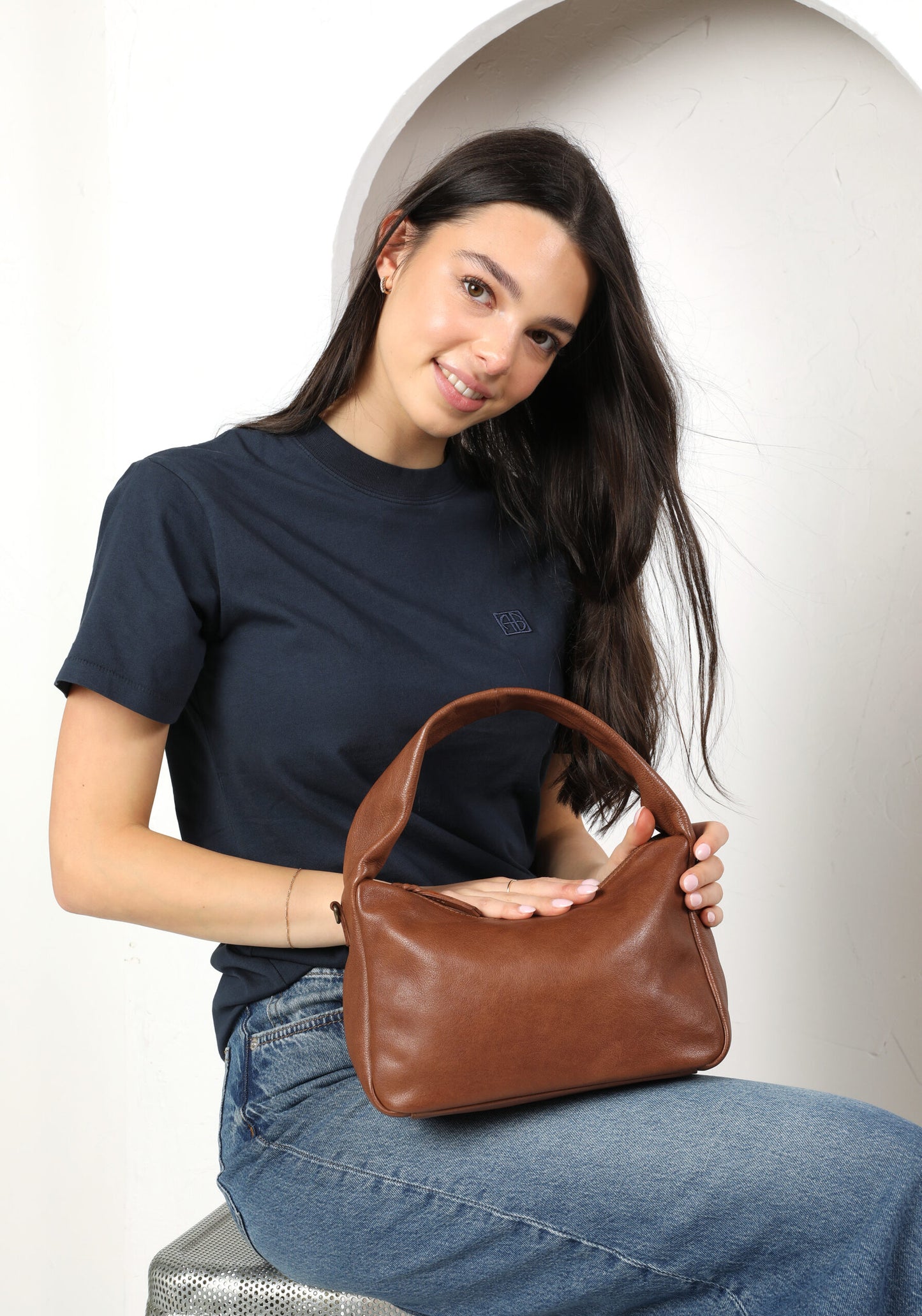 Ladies Leather Cross Body Style 7934 Brown