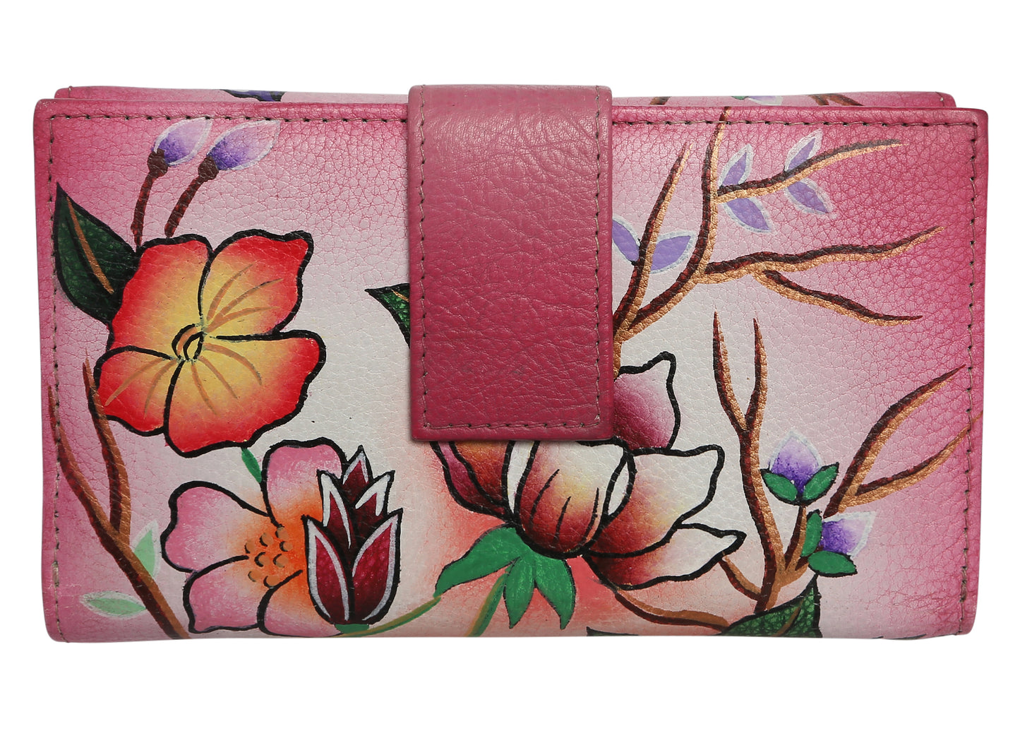 Ladies Hand-Painted Leather Wallet 2193 Butterfly Dance