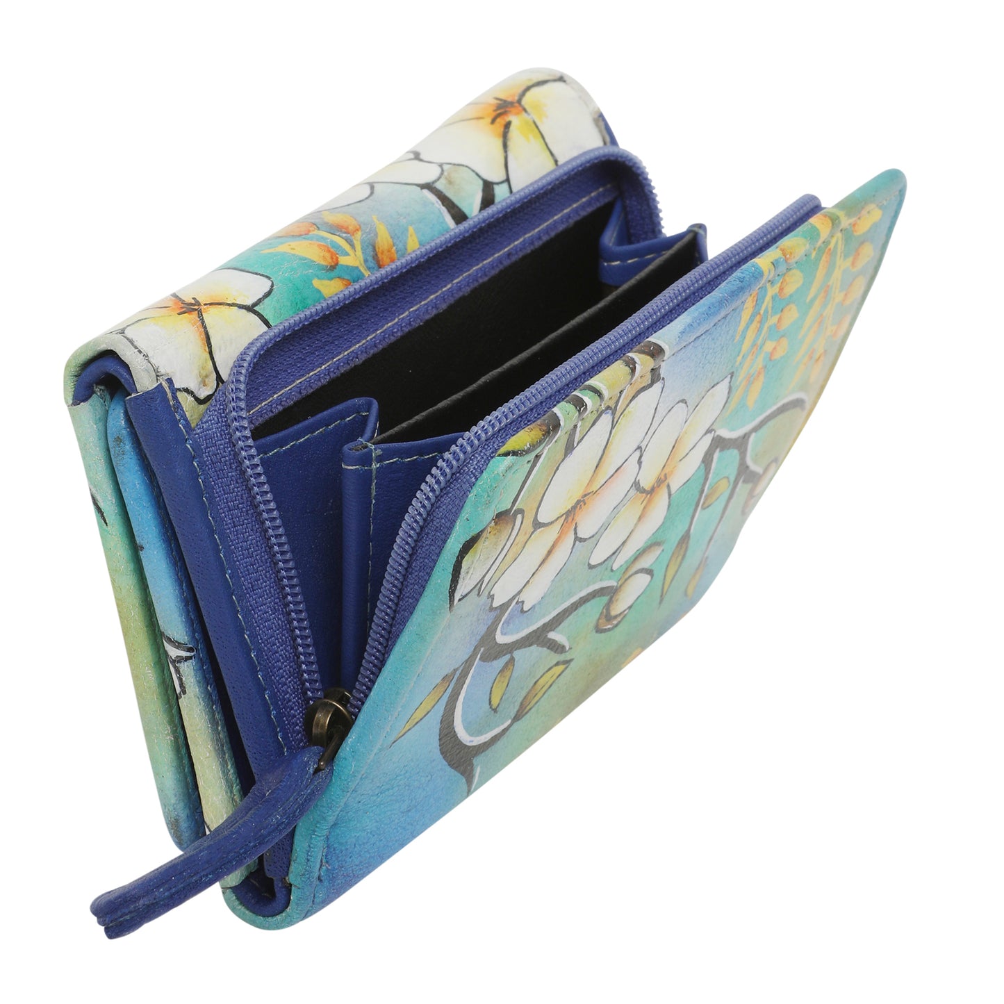 Ladies Leather Wallet, Hand Painted and New Arrivals 3190 Frangipani