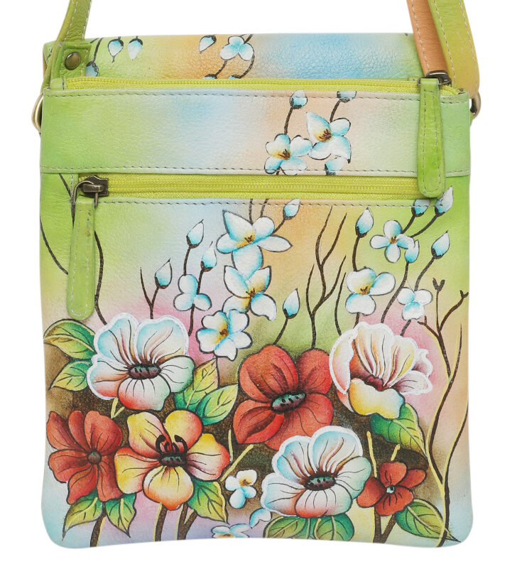 Ladies Leather Shoulder/Cross Body, Hand painted - New Arrivals 3196 Floral Field
