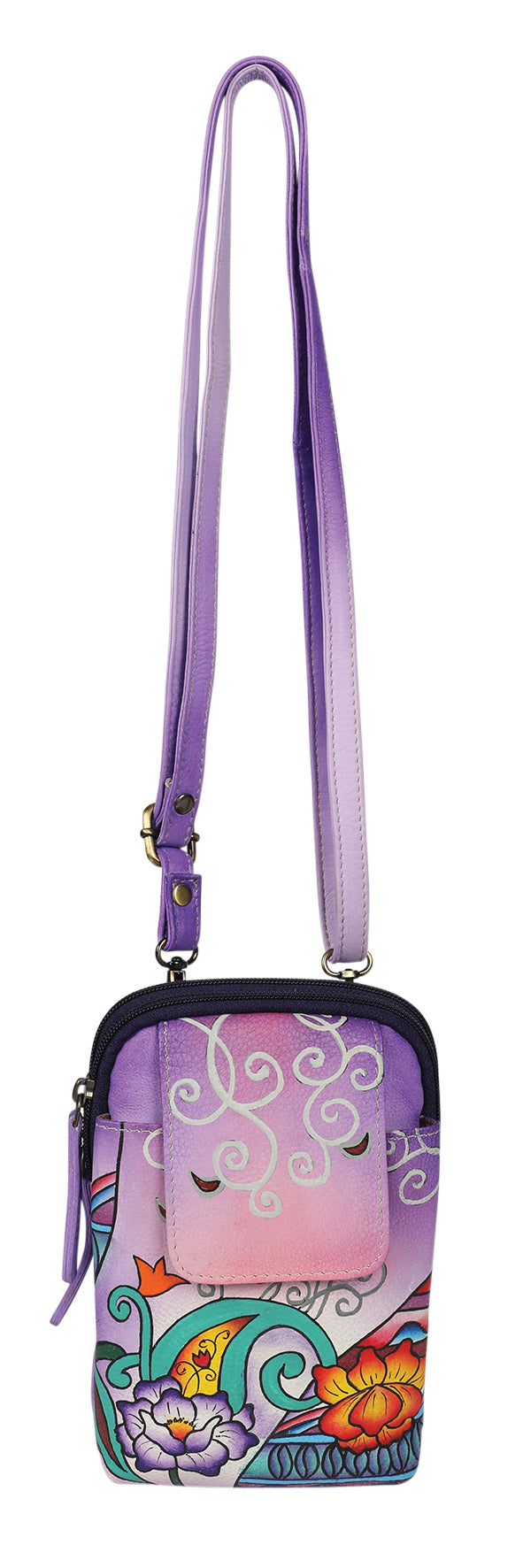 Ladies Hand Painted bag Style 3236 Purple Montage