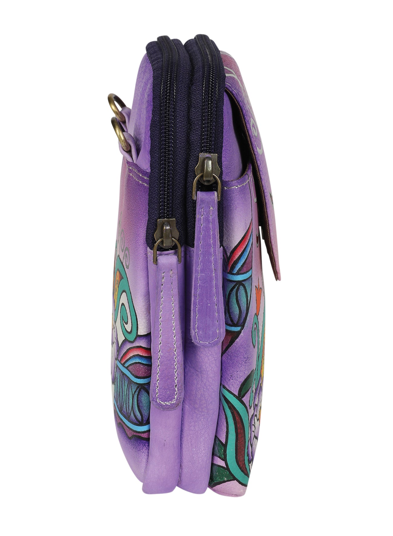 Ladies Hand Painted bag Style 3236 Purple Montage
