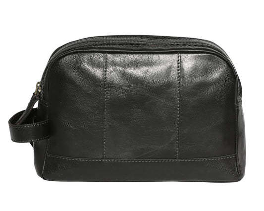 Men's Leather Toiletry Bag 3902 Black