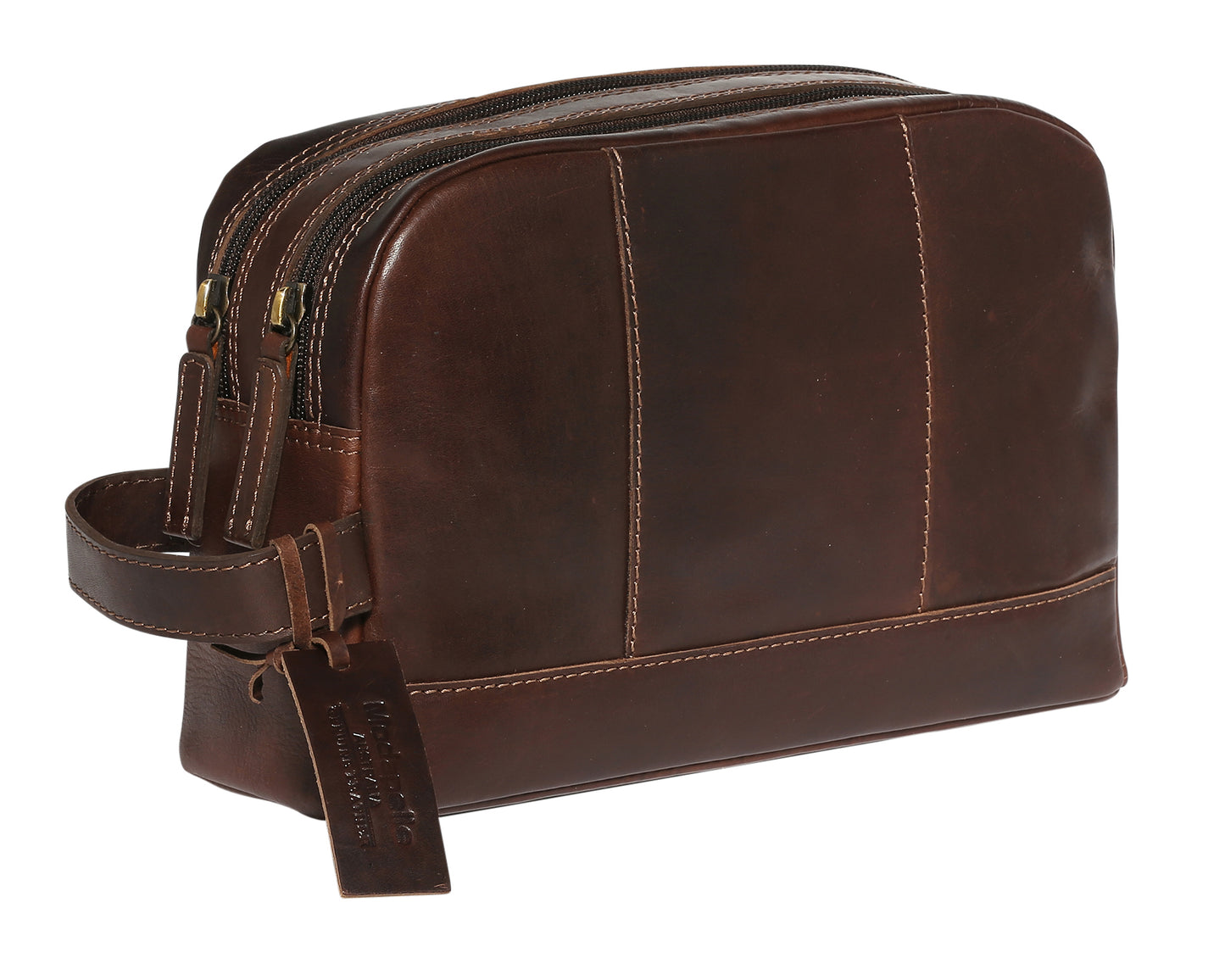 Men's Leather Toiletry Bag 3902 Brown