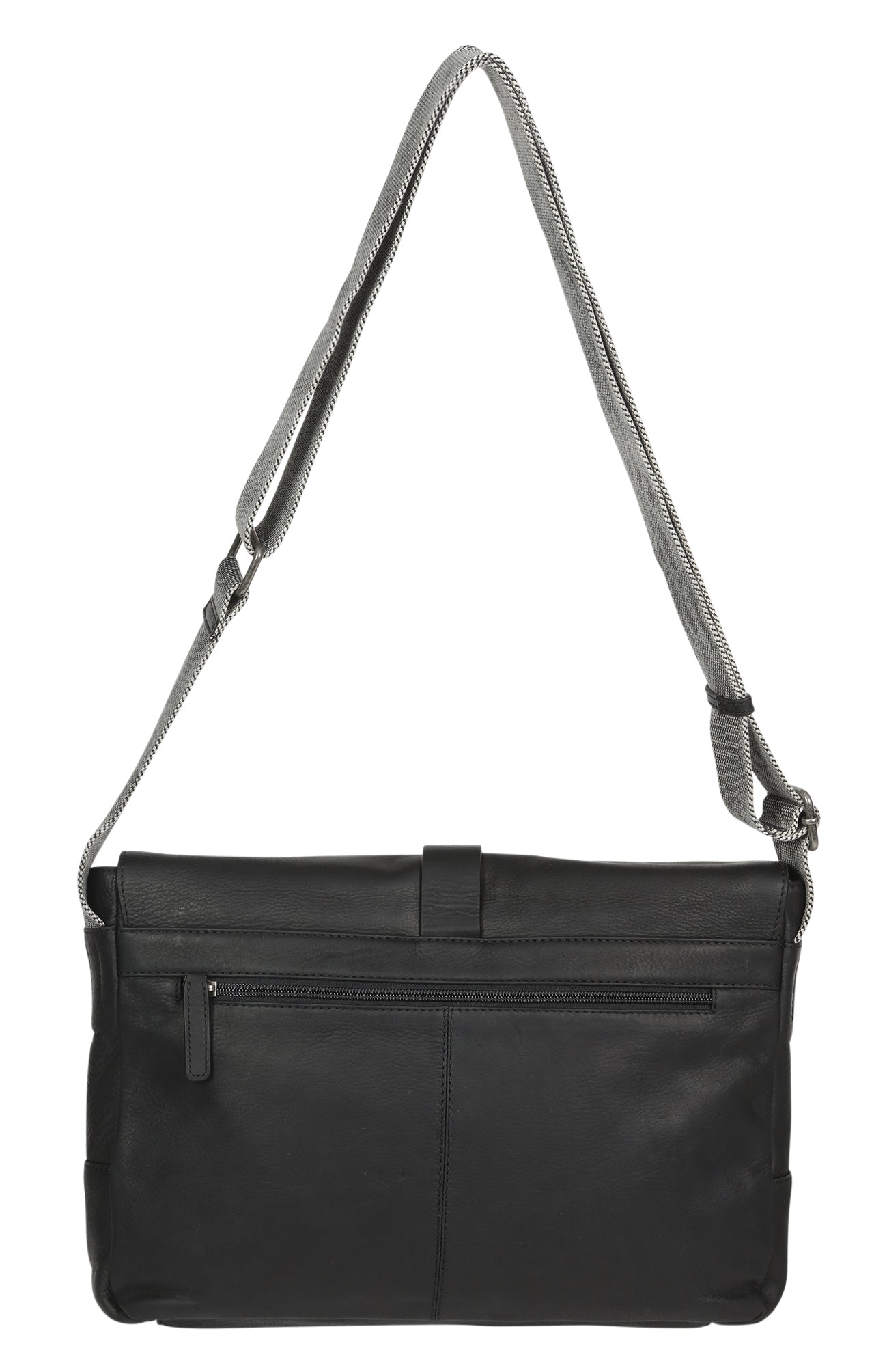Men's Vintage Cow Leather Black Satchel Bag 3908