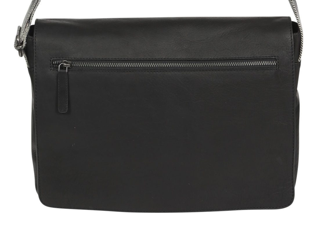 Men's Vintage Cow Leather Black Satchel Bag 3909