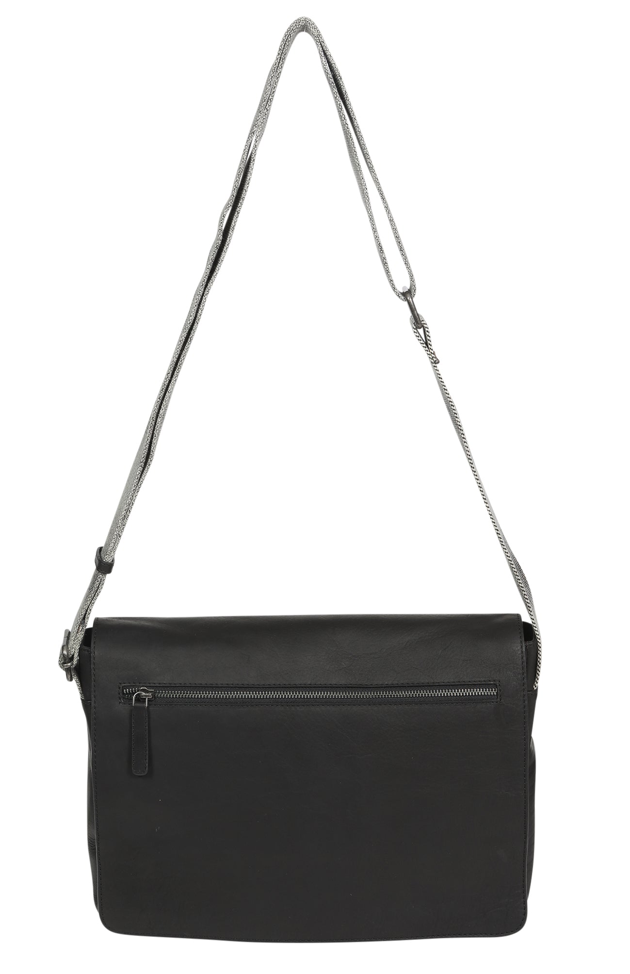 Men's Vintage Cow Leather Black Satchel Bag 3909