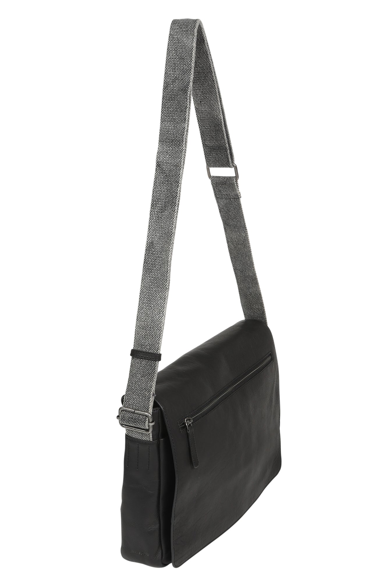 Men's Vintage Cow Leather Black Satchel Bag 3909