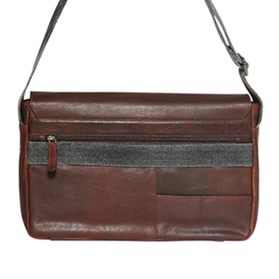 Men's Vintage Cow Leather Brown Satchel Bag 3909BRM