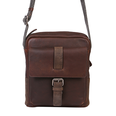 Men's Vintage Cow Leather Brown Satchel Bag 3910BRM