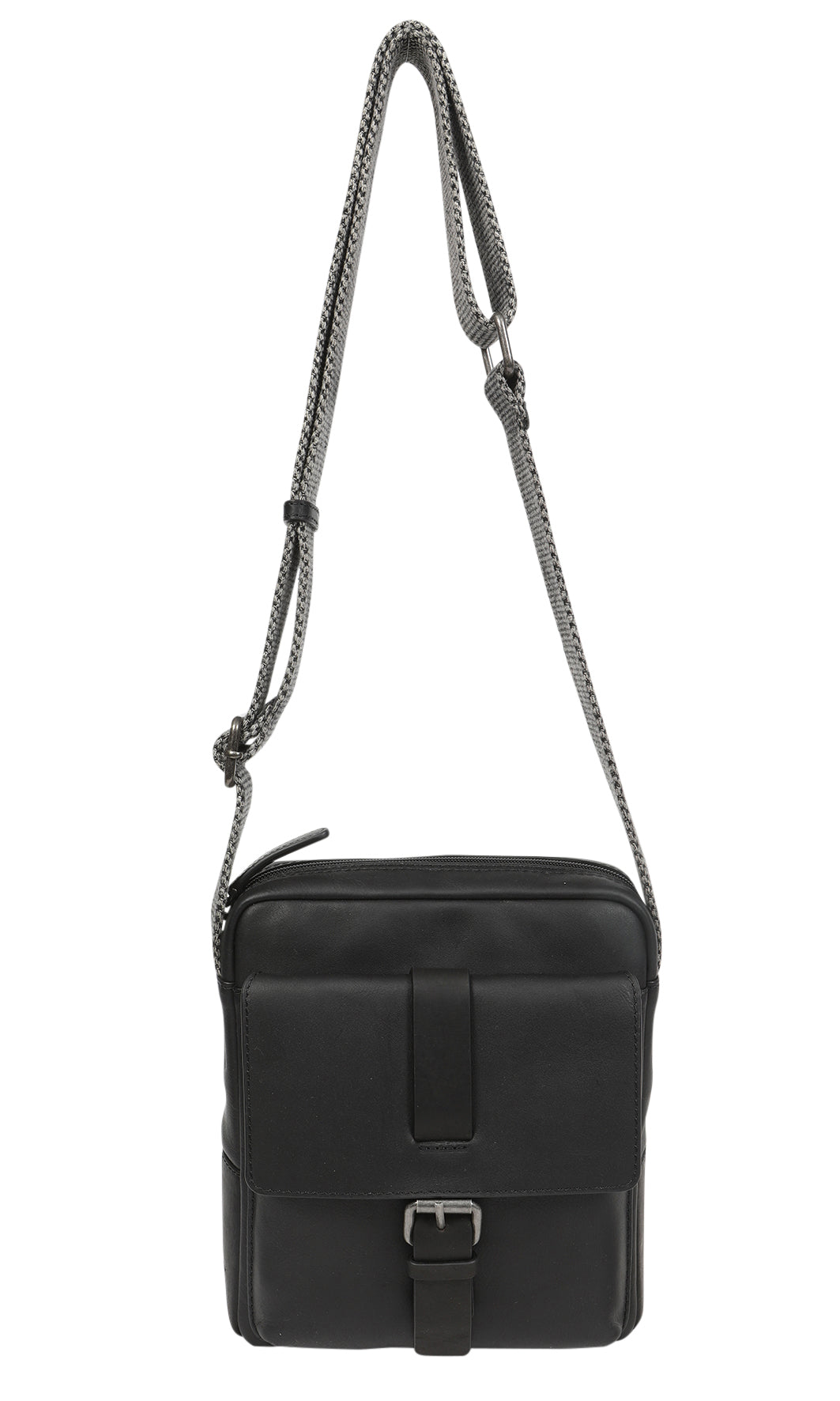 Men's Vintage Cow Leather Black Satchel Bag 3910 Black