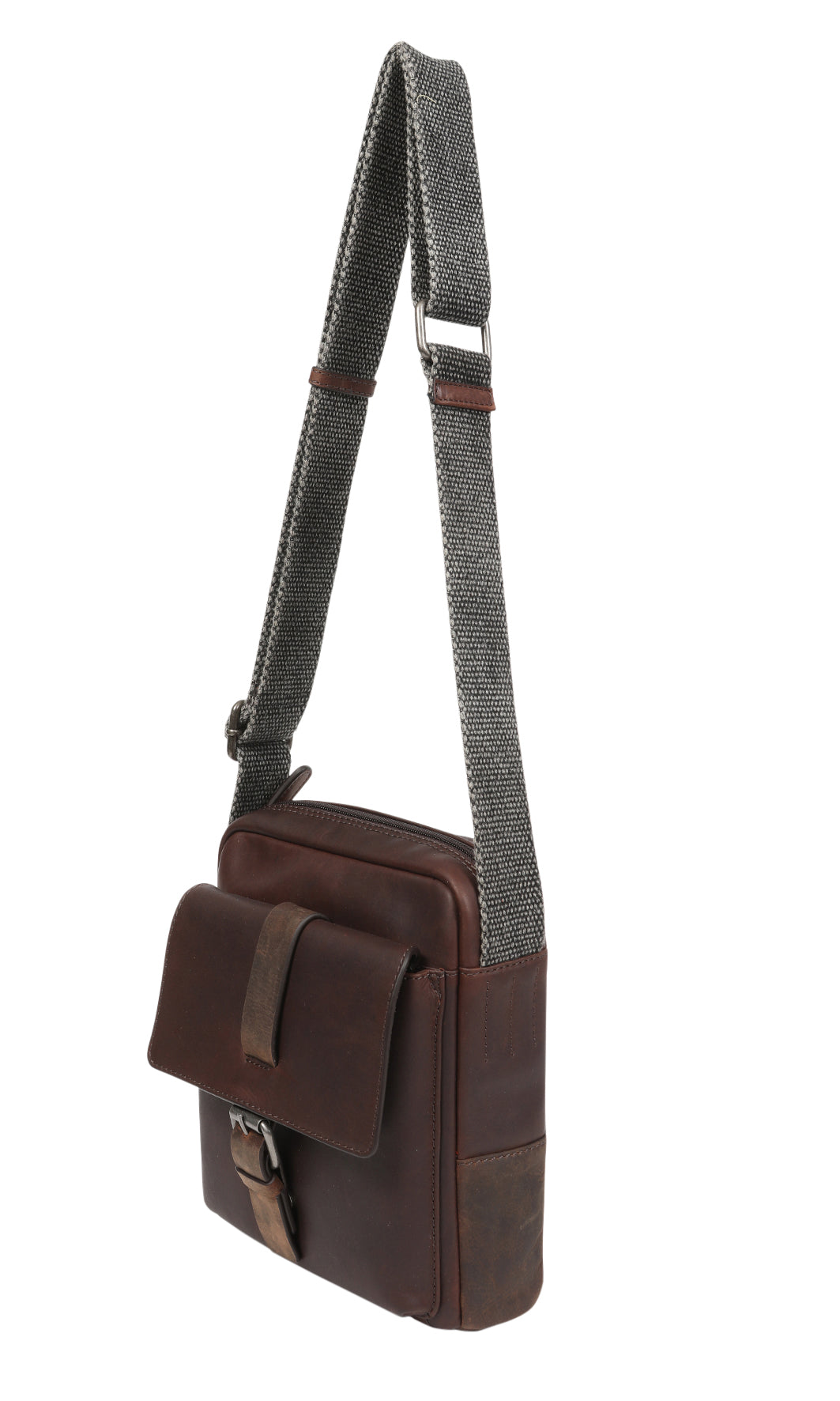 Men's Vintage Cow Leather Brown Satchel Bag 3910BRM