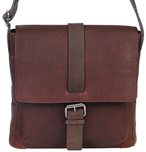 Men's Vintage Cow Leather Brown Crossbody Bag 3911BRM