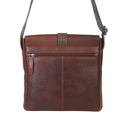 Men's Vintage Cow Leather Brown Crossbody Bag 3911BRM