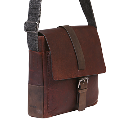 Men's Vintage Cow Leather Brown Crossbody Bag 3911BRM