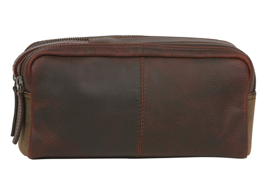 Men's Leather Toiletry Bag 3921 Brown