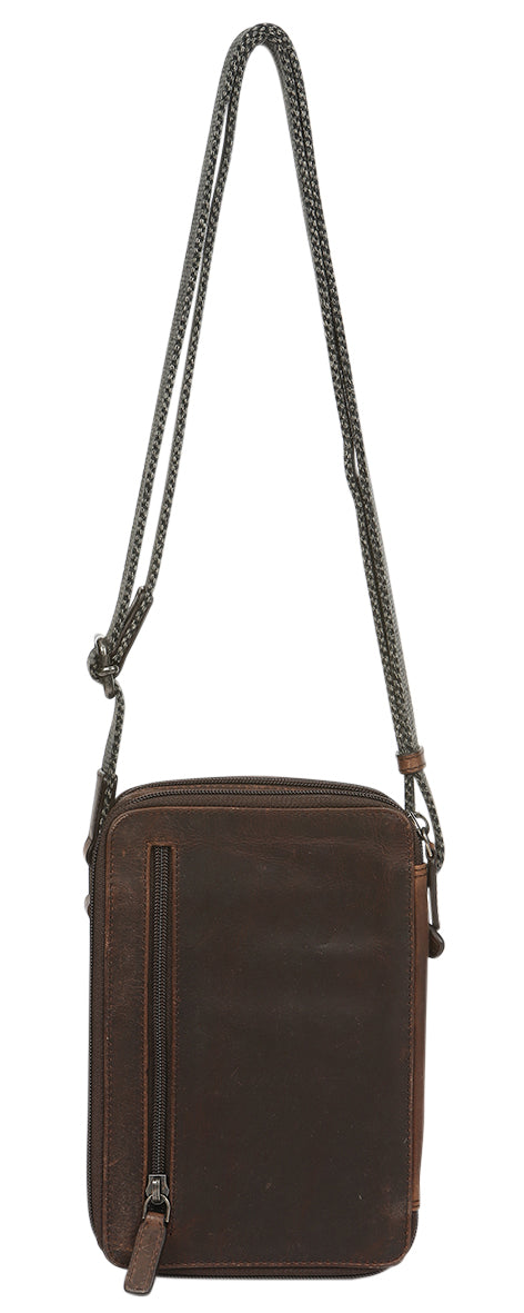 Men's Leather Satchel/Men's Cross Body Organizer 3954 Brown