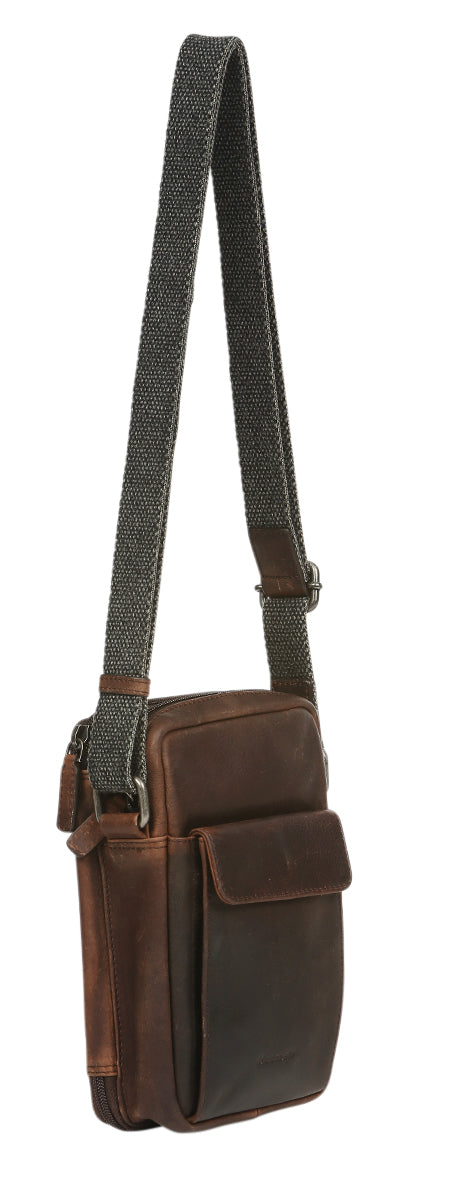 Men's Leather Satchel/Men's Cross Body Organizer 3954 Brown