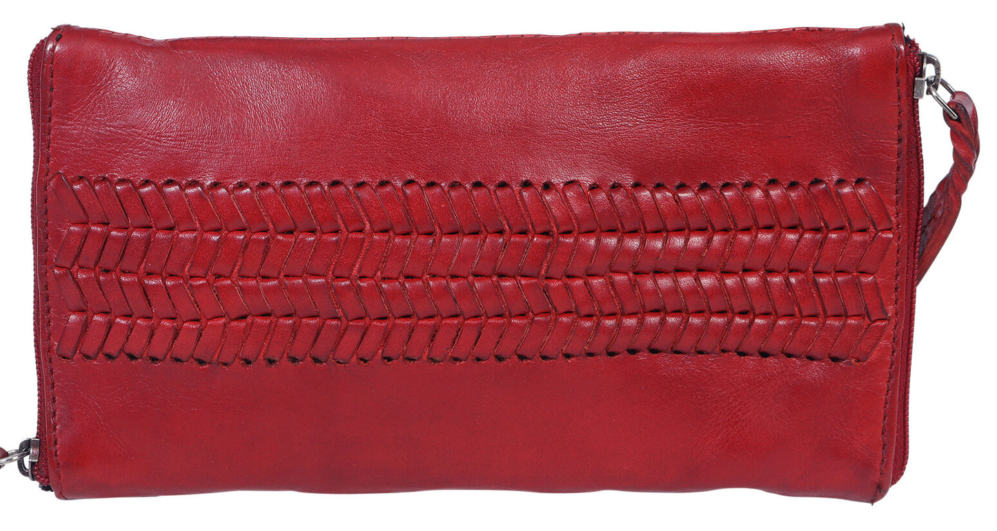 Leather Optical/Phone Case 5977VT Weave - Red