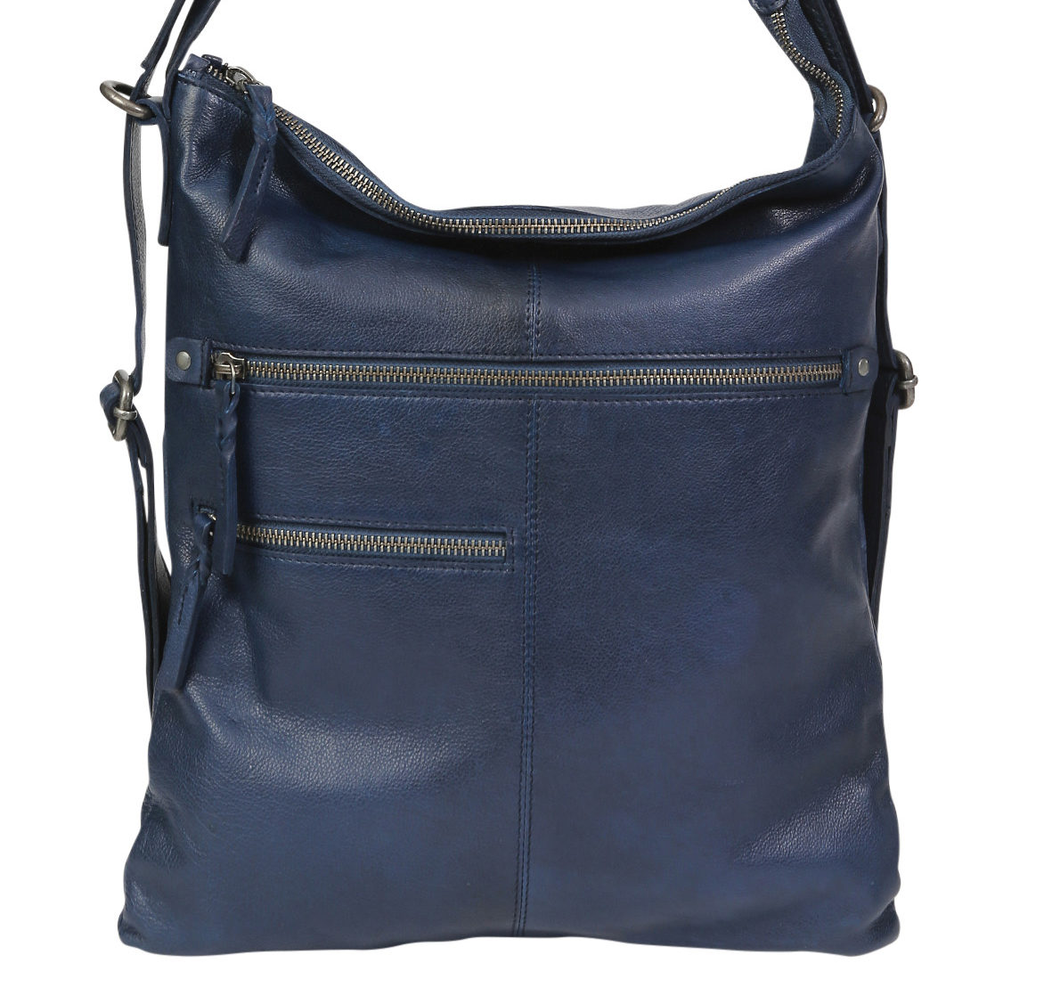 Leather Hobo/Shoulder/Backpack 6314 Black