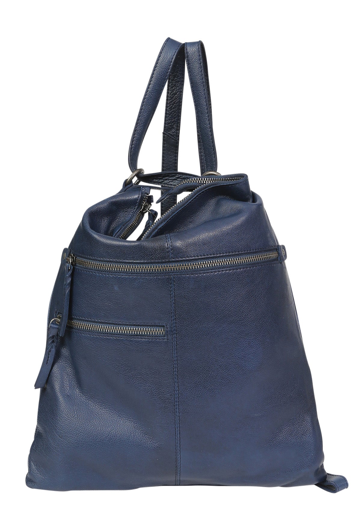 Leather Hobo/Shoulder/Backpack 6314 Black