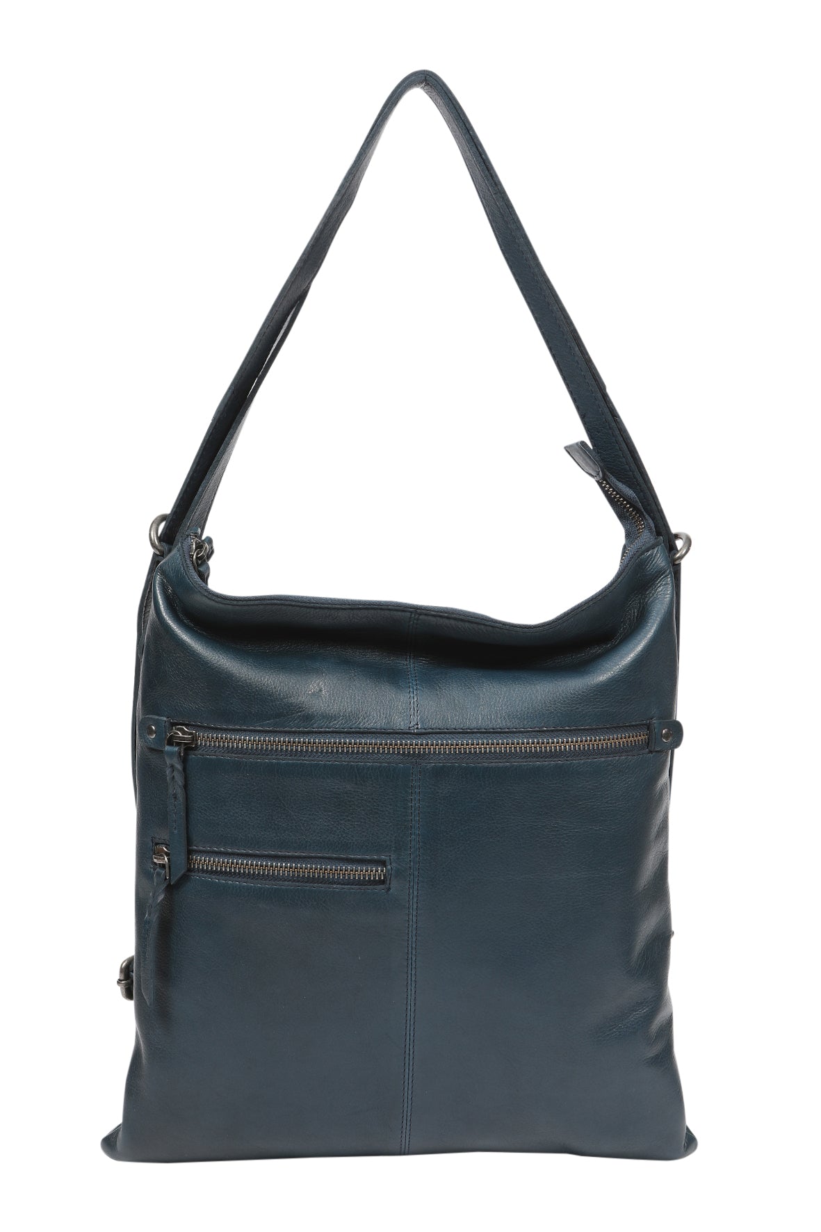 Leather Hobo/Shoulder/Backpack 6314 Midnight
