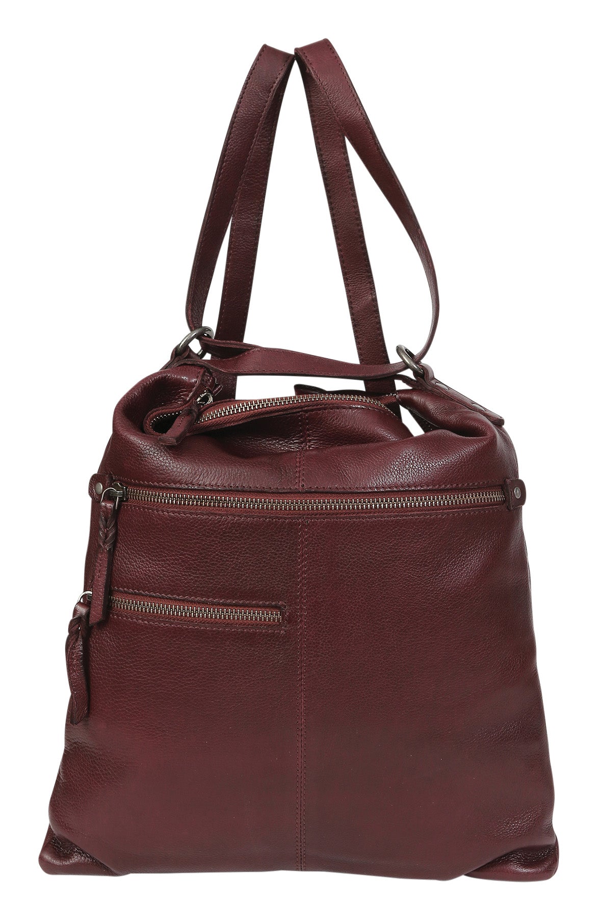 Leather Hobo/Shoulder/Backpack 6314 Black