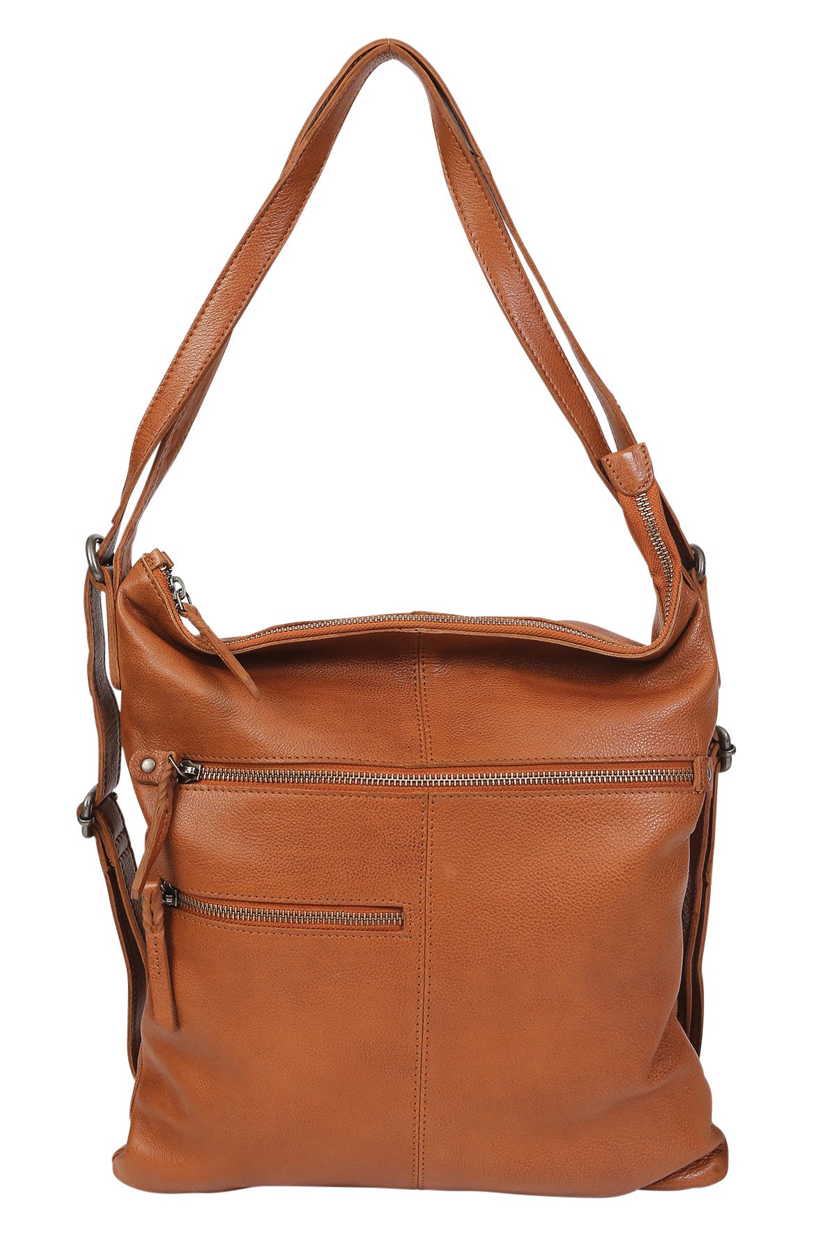 Leather Hobo/Shoulder/Backpack 6314 Tan