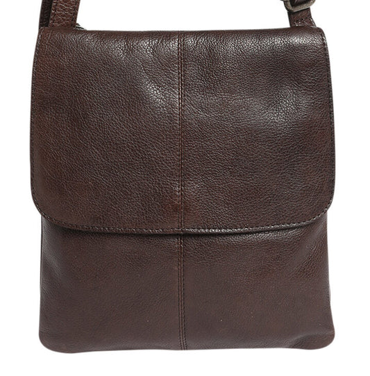Ladies Leather Cross Body - New Arrivals Style 6655 Dark Brown