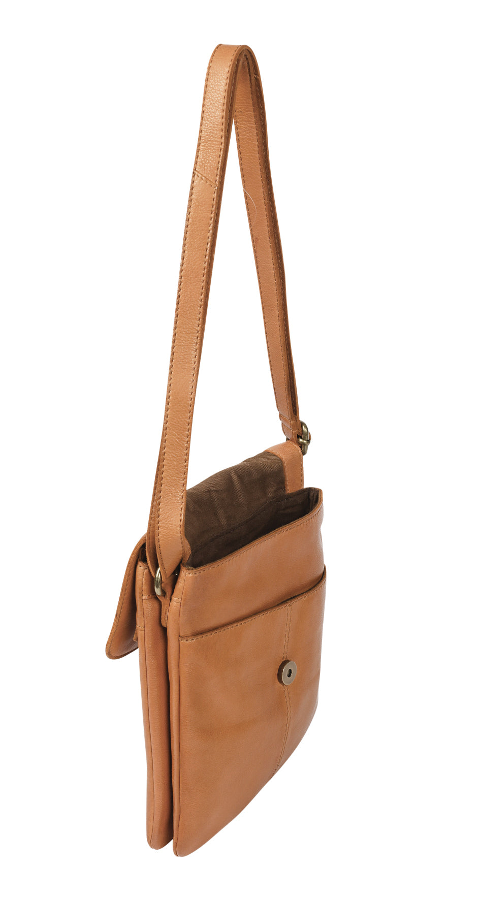 Ladies Leather Cross Body - New Arrivals Style 6655 Tan