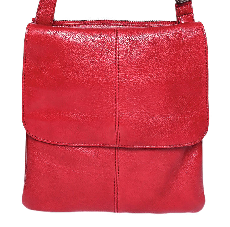 Ladies Leather Cross Body - New Arrivals Style 6655 Scarlet