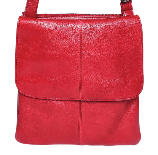 Ladies Leather Cross Body - New Arrivals Style 6655 Scarlet