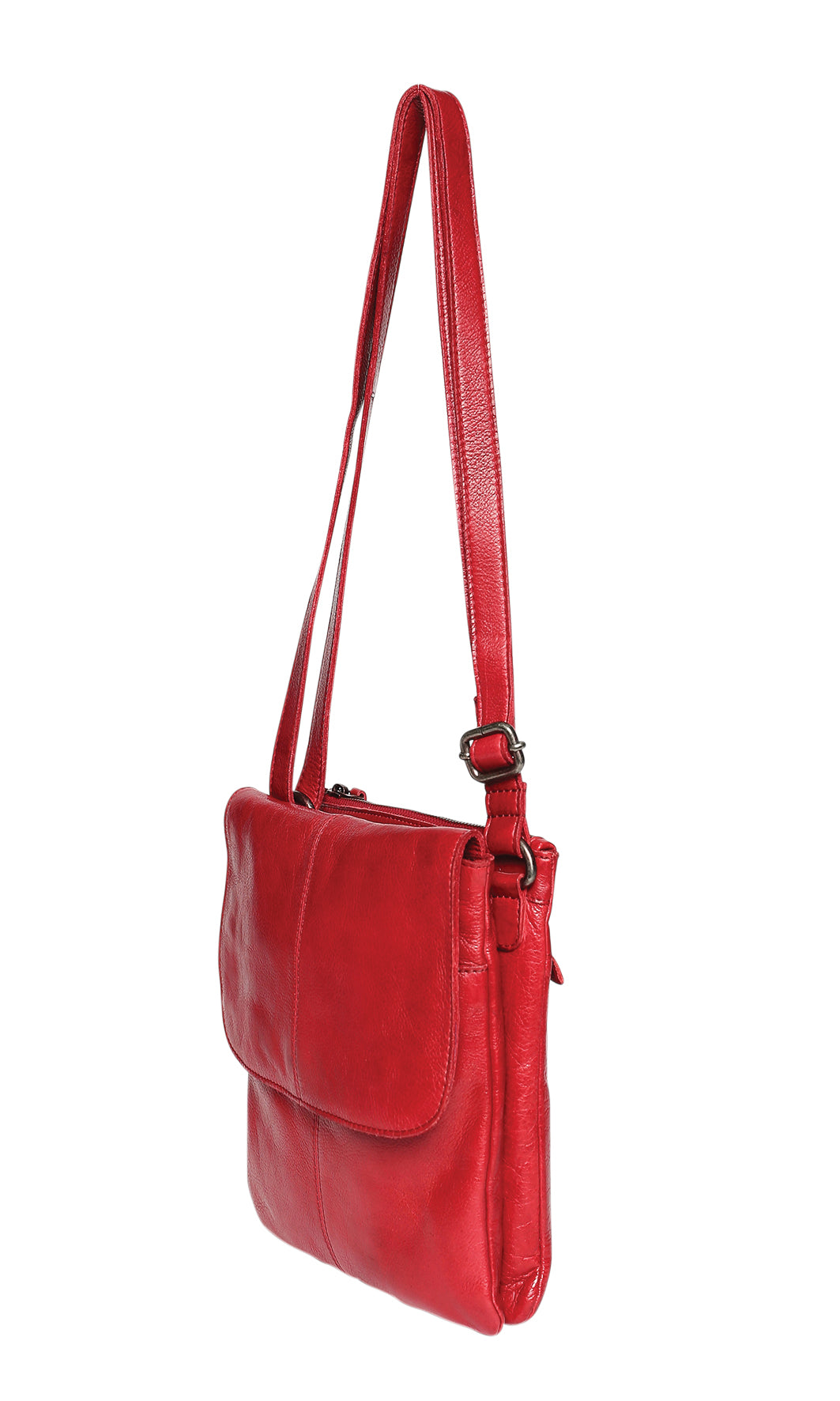 Ladies Leather Cross Body - New Arrivals Style 6655 Scarlet