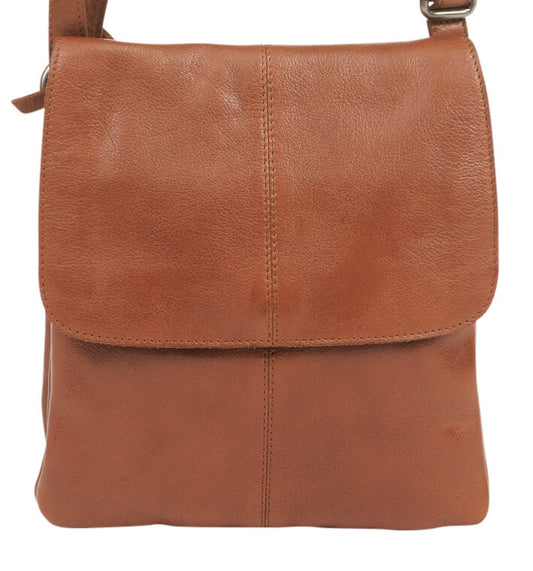 Ladies Leather Cross Body - New Arrivals Style 6655 Tan