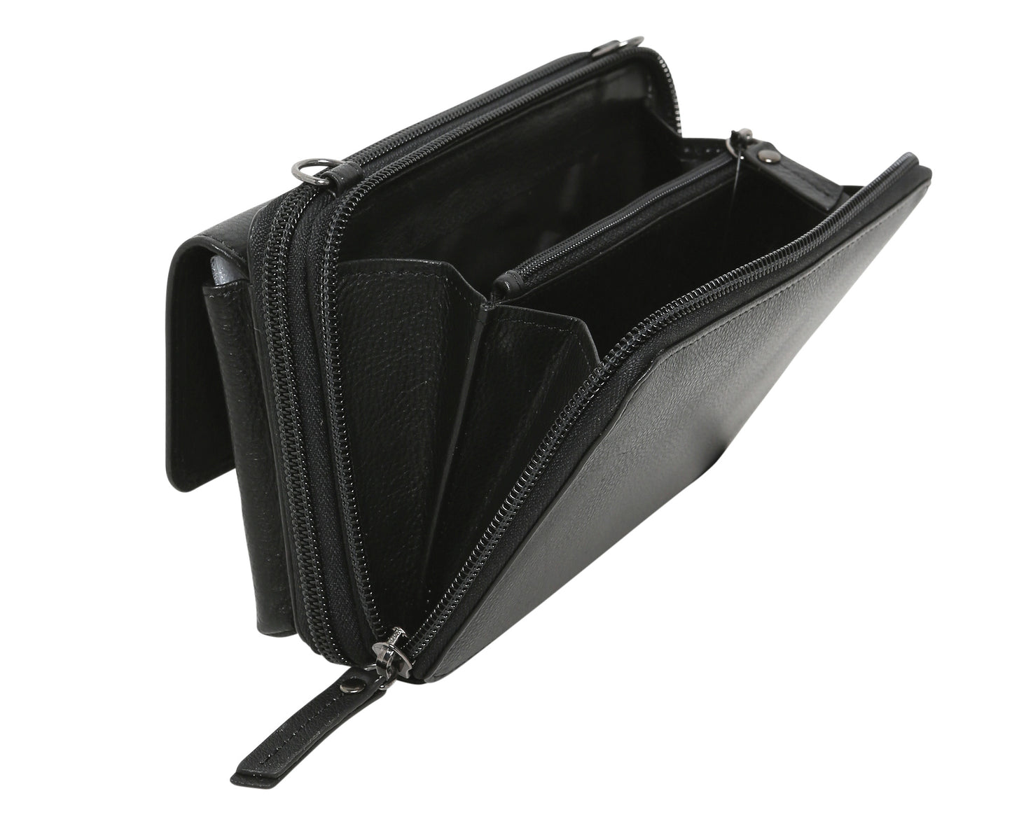 Ladies Leather Cross Body/Wallet Bag 7319 Black
