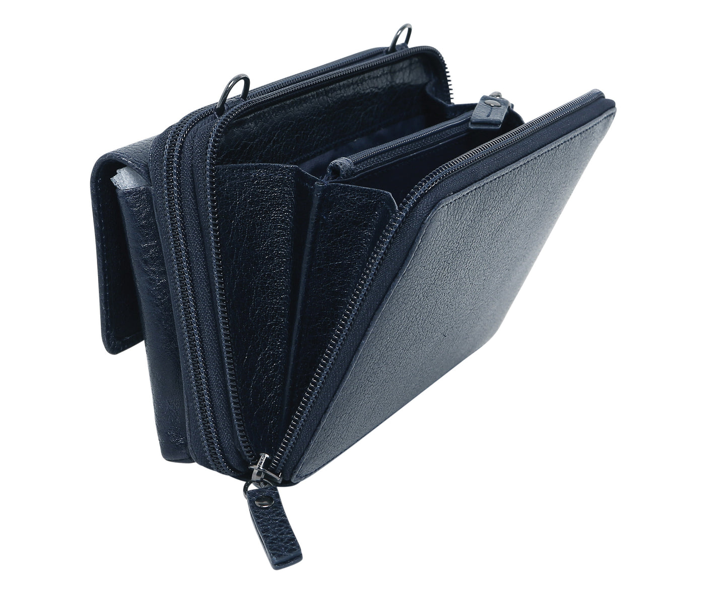 Ladies Leather Cross Body/Wallet Bag 7319 Black