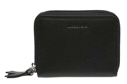 Leather Black & Multi Coloured Wallet 7326
