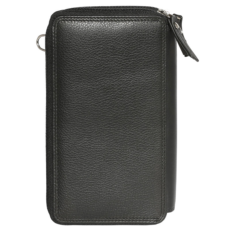 Leather 2018 Winter Black & Multi Coloured Wallet 7330BMU