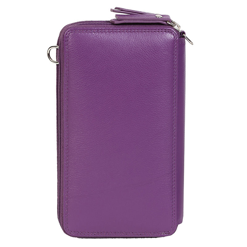Leather Winter Purple & Multi Coloured Wallet 7330