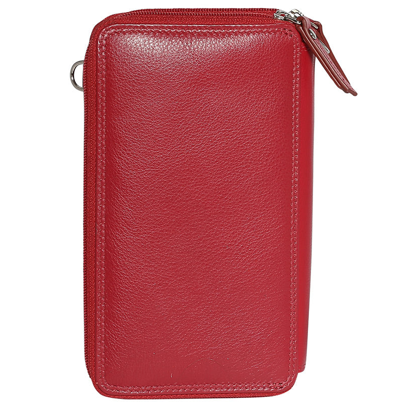 Leather 2018 Winter Red & Multi Coloured Wallet 7330RMU