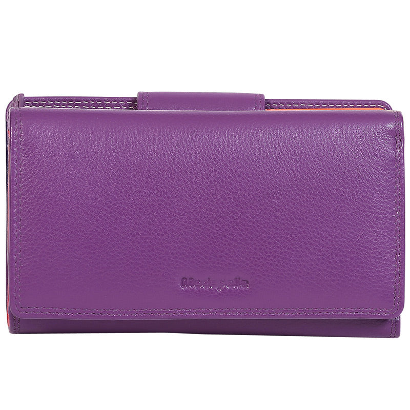 Leather 2018 Winter Purple & Multi Coloured Wallet 7332PMU