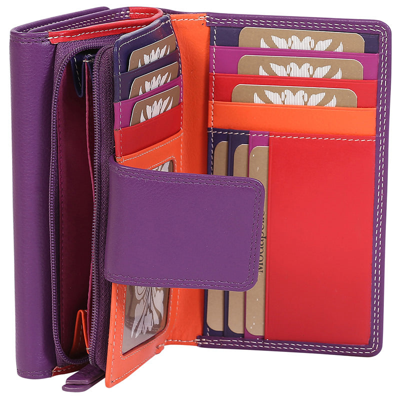 Leather 2018 Winter Purple & Multi Coloured Wallet 7332PMU