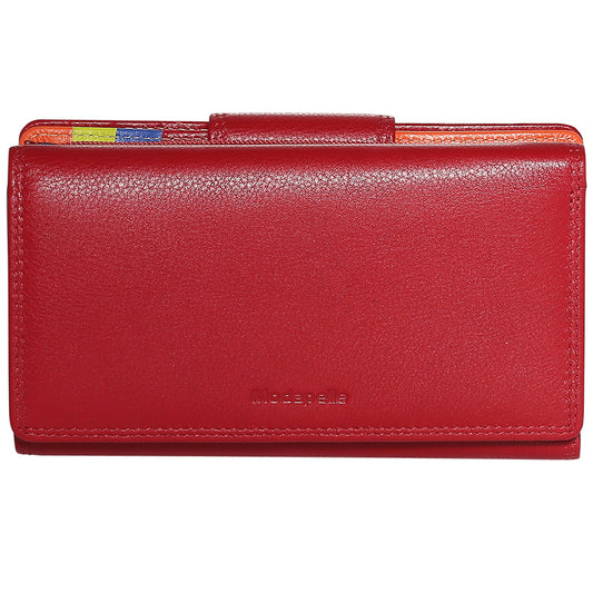 Leather 2018 Winter Red & Multi Coloured Wallet 7332RMU