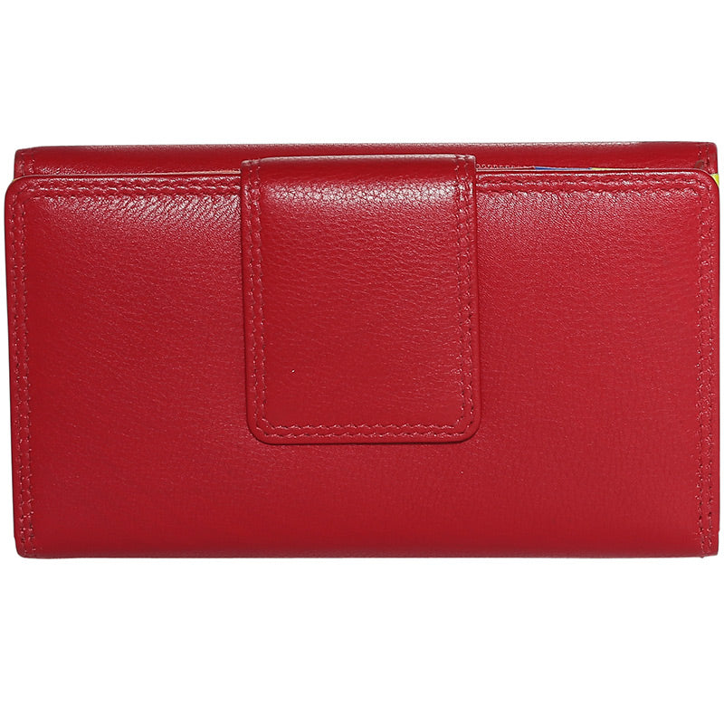 Leather 2018 Winter Red & Multi Coloured Wallet 7332RMU